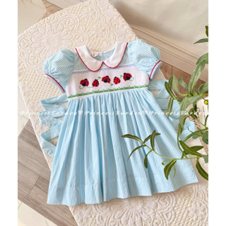 ฺสม็อคเดรสสุดน่ารัก Baby girl dress smocked, Memory Lanes Kidswear Brand