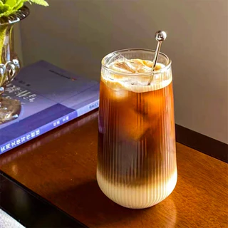 แก้วกาแฟ ทรงกลม ทนความร้อน สีโปร่งใส แบบเรียบง่าย 500ml