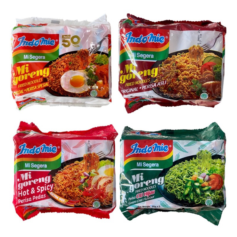 บะหมี่สำเร็จรูป อินโด indo mie หมี่โกเร็ง mi goreng เส้นเหนียวนุ่ม รสชาติหอมอร่อย (1แพ็ค5 ซอง) ราคา ถูกที่สุด ดีลบีเคเค