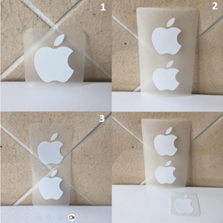 APPLE sticker สติ๊กเกอร์ แอปเปิ้ล ลายเอกลักษณ์ จากตอนซื้อของที่ shop IPHONE IPAD ไอแพด แม่ค้าซื้อเองจริงๆ ของแท้