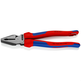 คีมปากจิ้งจกมีห่วงสำหรับใช้งานที่สูง  KNIPEX NO.02 02 225 T High Leverage Combination Pliers (225mm.)