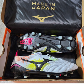 รองเท้า สตั๊ด ฟุตบอล มิซูโน่ Mizuno Morelia Neo MD หนังวัวแท้ ฟอกนุ่ม พิเศษ รุ่นท็อป ฟรี ของแถม ถุงผ้า + ดันทรง + กล่อง