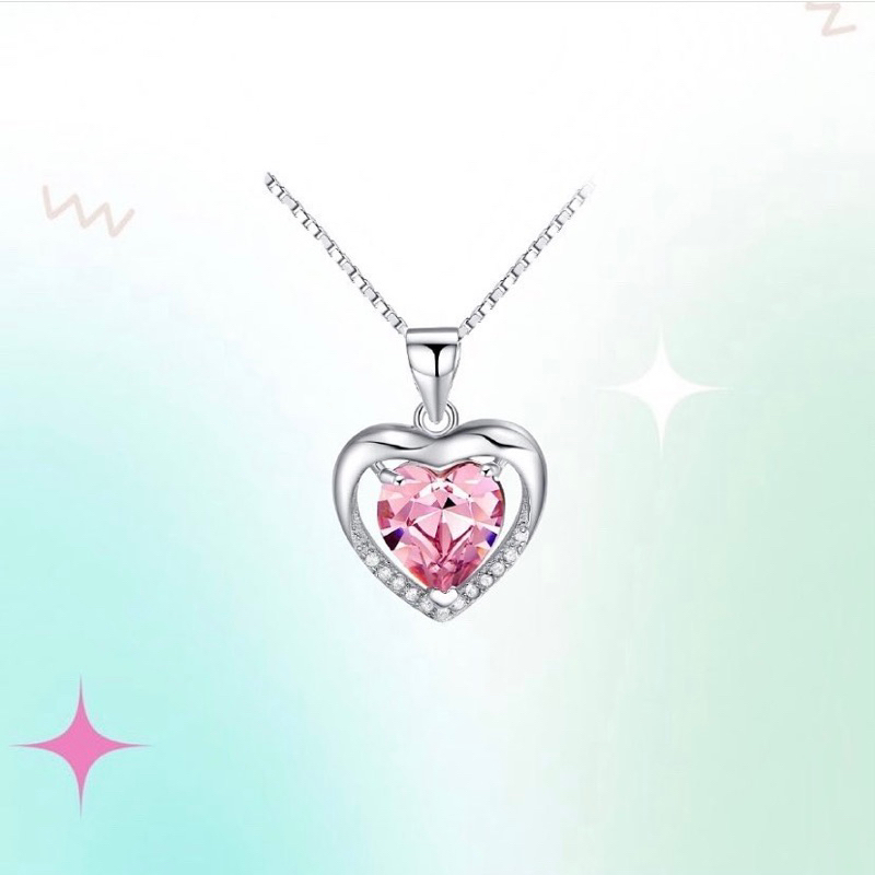พร้อมส่ง สร้อยหัวใจเงินแท้ ใส่อาบน้ำได้ ไม่ลอกไม่ดำ