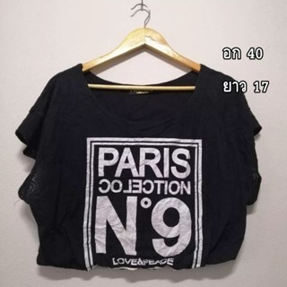 เสื้อครอปงานป้าย ทรงเท่ห์มาก มือสอง(พร้อมส่ง)