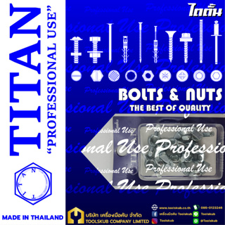 TITAN “PROFESSIONNAL USE” MADE IN THAILAND RP 4817 หัวน็อตหางปลา 1/4" #20 (10ตัวใน1แผง)