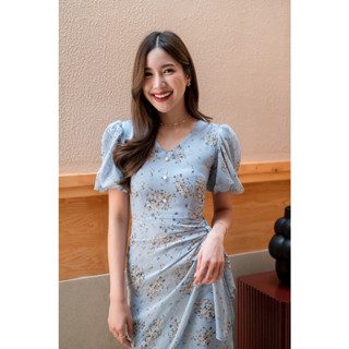 PD204 Blue Floral Dress