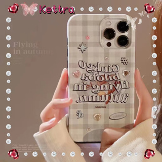 💜Kettra💜ป้องกันการหล่น ขอบเต็ม iPhone 11 14 pro max ความคิดสร้างสรรค์ ลายสก๊อต เรียบง่าย สีขาว case for iPhone 12 13