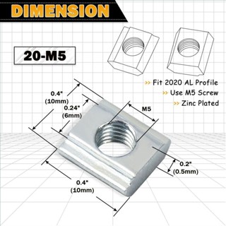 ทีนัท สไลด์ อลูมิเนียม โปรไฟล์ 2020 T Sliding Nut Zinc-Plated Carbon Steel T Sliding Nut for 2020 Aluminum