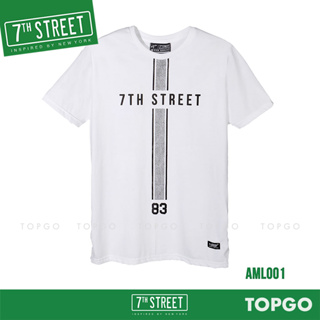 7th Street เสื้อยืด แนวสตรีท รุ่น Mix Line (ขาว) AML001 ของแท้