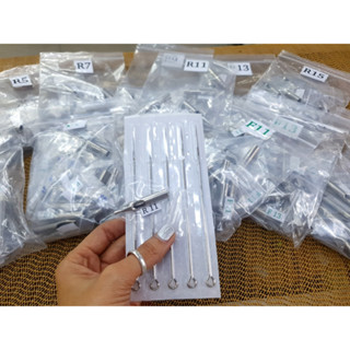 kim(12) #ปลอก​สแตนเลส1อัน​+เข็มก้านสักลาย10อัน(2แผง)
