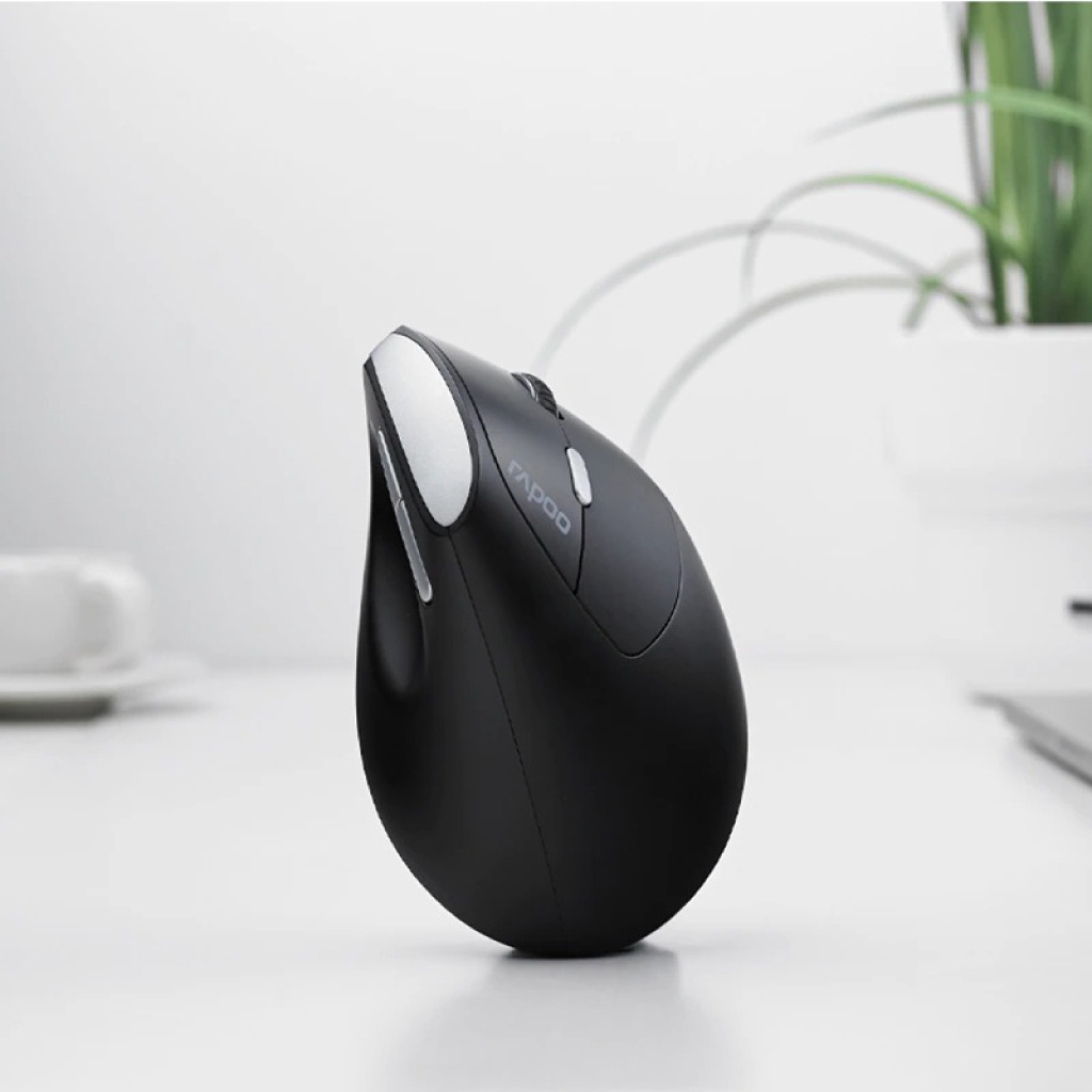 มีโค้ดลด100+ Rapoo เม้าส์ลดปวดมือ เสียงเงียบ ประกันศูนย์2ปี EV200 Silent Ergonomic Optical Mouse