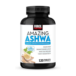 💊Force Factor Amazing Ashwa(120 Tablets) อัชวากันธา โสมอีนเดียแคปซูล ลดความเครียด เพิ่มสมรรถภาพทางเพศ ช่วยควบคุมน้ำหนัก