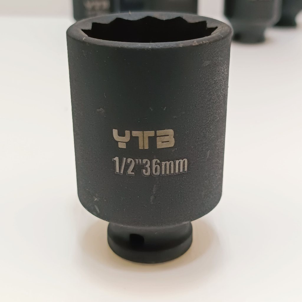 YTB ลูกบล็อกยาว บล็อกลม 1/2"(4หุน) 12 เหลี่ยม เบอร์ 36 มม. บล็อกแบต บล็อกไฟฟ้า (IMPACT SOCKET)