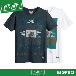 เสื้อยืด 7th Street เซเว่นสตรีท รุ่น Paris NY ( ขาว - กรมเข้ม ) NPN001 , NPN006 ของแท้