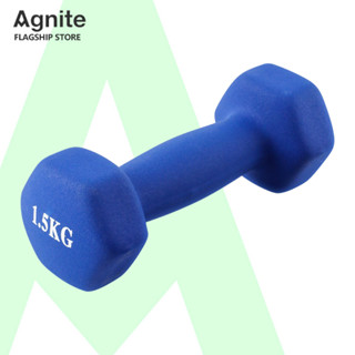 Agnite ดัมเบลออกกำลังกาย ดัมเบลหุ้มยาง ดัมเบลฟิตเนส ดัมเบล 1Kg 1.5Kg 2Kg เสริมสร้างกล้ามเนื้อ ขนาดกระทัดรัด Dumbbell