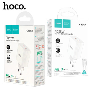 Hoco C108A หัวชาร์จ ชาร์จเร็ว ชุดชาร์จPD35W หัวชาร์จ พร้อมสาย USB-C PD35W 2 พอร์ต (2C)