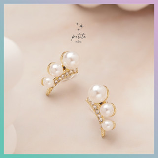 [petite by PRAKYRE] Glare Earring - ต่างหูเพชรประดับมุกแบบเกาหลร มินิมอล