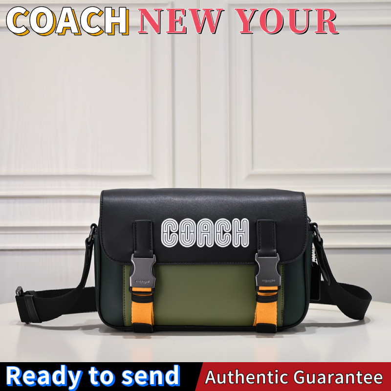 พร้อมส่ง🌟แท้ 💯%Coach Track Flap Messenger Bag กระเป๋าสะพายข้างผู้ชาย C6675