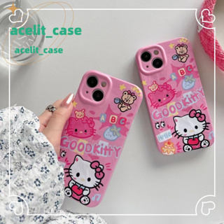 ❤️ส่งของขวัญ❤️ เคสไอโฟน 11 12 13 14 Pro Max สาวน่ารักหัวใจ HelloKitty ความนิยม การ์ตูน Case for iPhone สไตล์วรรณศิลป์