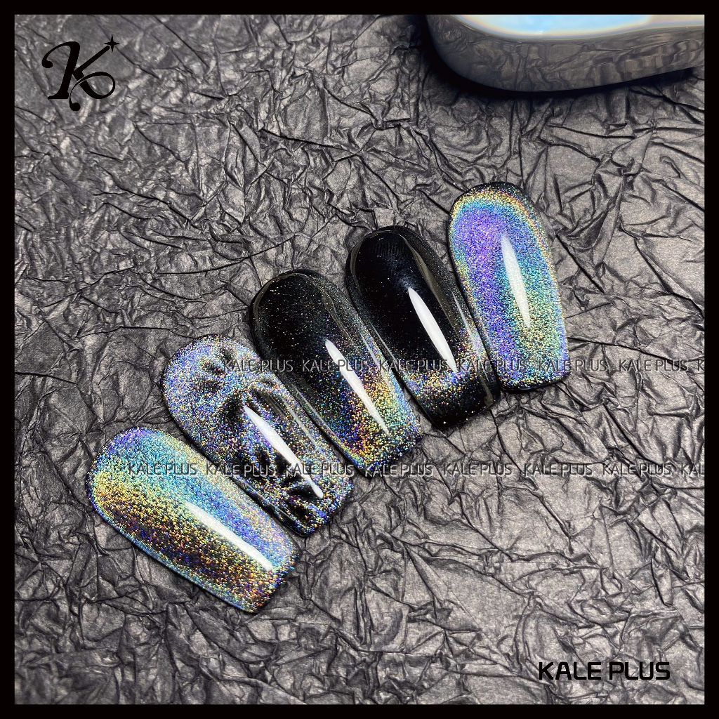 รุ่นใหม่นิยม สีเจล kale plus ลูกแก้ว โฮโลแกรม สีเดียว ใช้สีรองพื้นตามใจได้​ เลเซอร์​แคทอาย 12ml ต้องอบ