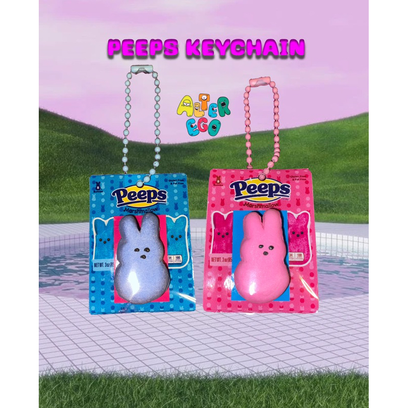 PEEPS KEYCHAIN BUNNIES MARSHMALLOW