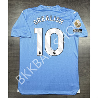 [Player] - เสื้อฟุตบอล แมนซิตี้ Home เหย้า 2023/24 เกรดนักเตะ อาร์ม EPL เบอร์ชื่อ 10 GREALISH