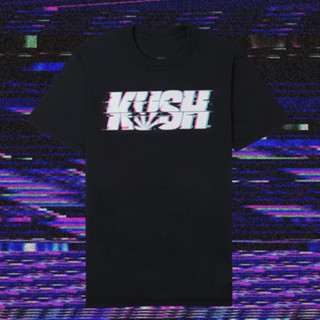 KUSH Classic Logo เสื้อยืดผู้ชายแขนสั้นสีดำเทรนด์วินเทจ Hot Sale