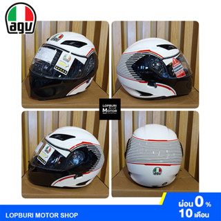 💥ผ่อน0%💥(หมวกกันน็อคเปิดคาง)AGV COMPACT ST MULTI VERMONT WHITE-BLACK-RED(Size:M)