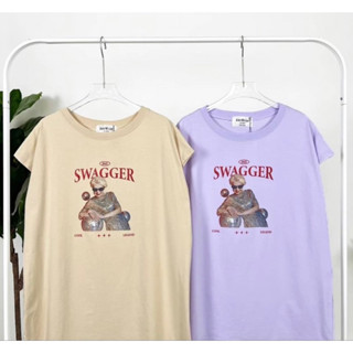 เสื้อยืด Oversize แบรนด์ Anywear ®️ ลาย SWAGGER😎 แขนกุด