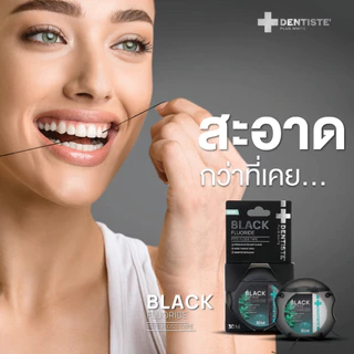 Dentiste Dental Black PTFE Floss Tape with Fluoride 30m ไหมขัดฟันเคลือบฟลูออไรด์ ขจัดคราบพลัค กลิ่นมิ้นท์