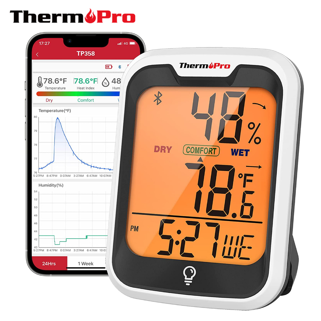 เครื่องวัดอุณหภูมิความชื้นภายในบ้านดิจิตอล ThermoPro รุ่น TP-358 Indoor Digital Hygrometer Thermomet