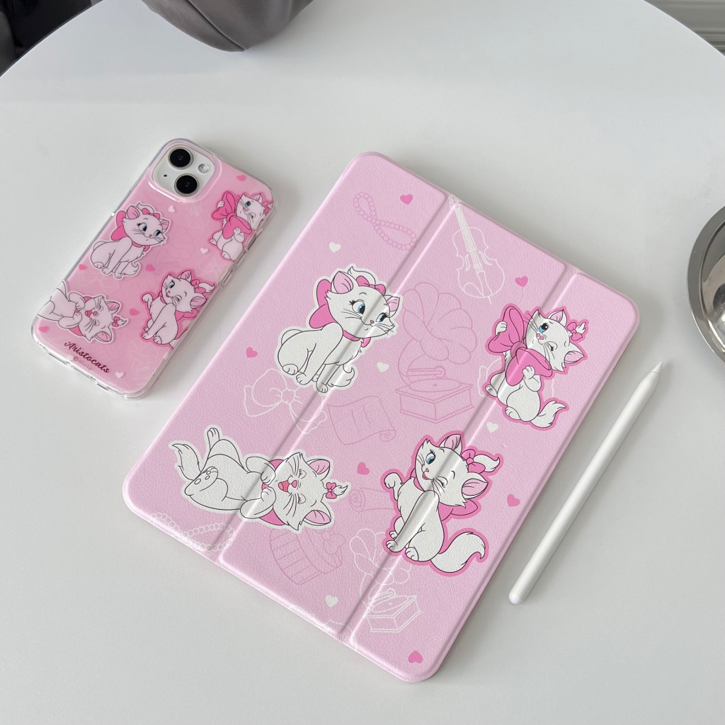 🪐24 ชั่วโมงเคส🪐เคสiPadหมุน 360° Air5 Gen9 Gen11 Mary Cat ช่องใส่ปากกาขวา Acrylic เคส ipad gen11 Air7