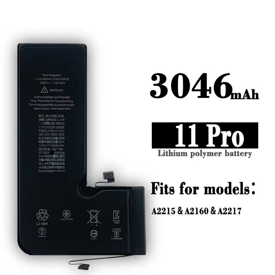 Suitable for replacing the original i 11Por battery with 3046mAh, with a 3-month warranty and one se