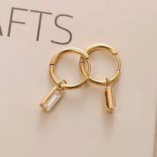 Rita hoop earrings - ต่างหูห่วงจี้ห้อยเพชร น่ารักมากๆ