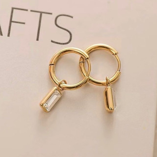 Rita hoop earrings - ต่างหูห่วงจี้ห้อยเพชร น่ารักมากๆ