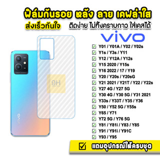 🔥 ฟิล์มกันรอย ฟิล์มหลัง เคฟล่า รุ่น VIVO Y02 Y3s Y12 Y16 Y20 Y21 Y21T Y22 Y30 Y31 Y33s Y35 Y36 Y50 Y52 Y72 Y76 ฟิล์มvivo