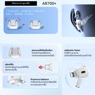 Feaulle AR700+ Latex ครบ 5 ไซด์ จุกหูฟังซิลิโคนเกรดพรีเมียมสำหรับ AP Pro1 Pro2 เพิ่มคุณภาพเสียง