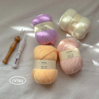 |พร้อมส่งจากไทย| ไหมพรม 3 ply 50g • milk cotton •🧶