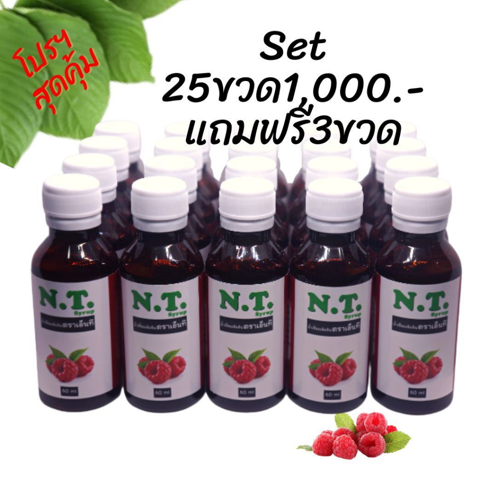 NT Syrup น้ำหวานเข้มข้นตราเอ็นที ( 25 – 50 ขวดแถมฟรี 3-5 ขวด )