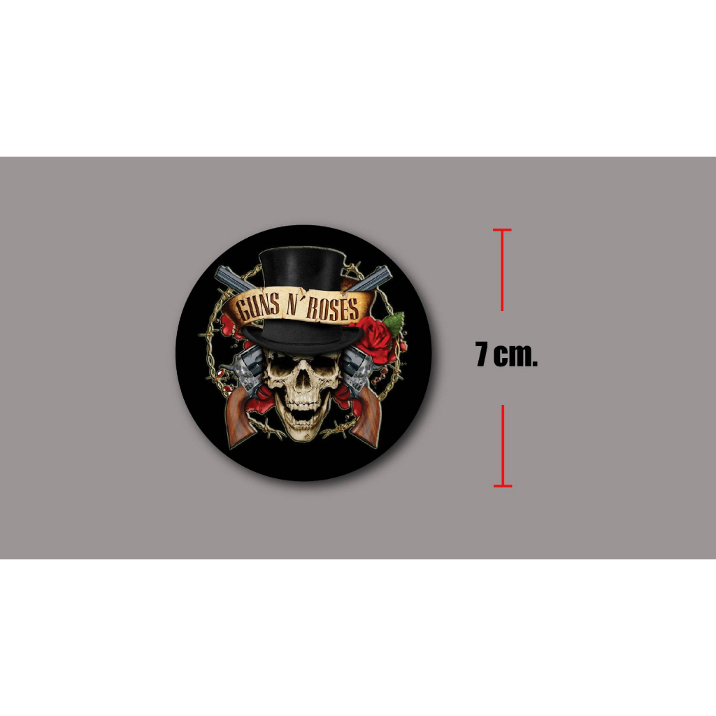 sticker pvc guns n' roses สติกเกอร์ วงดนดตรี งานออฟเซ็ทแท้ pvc กันน้ำ กันแดด