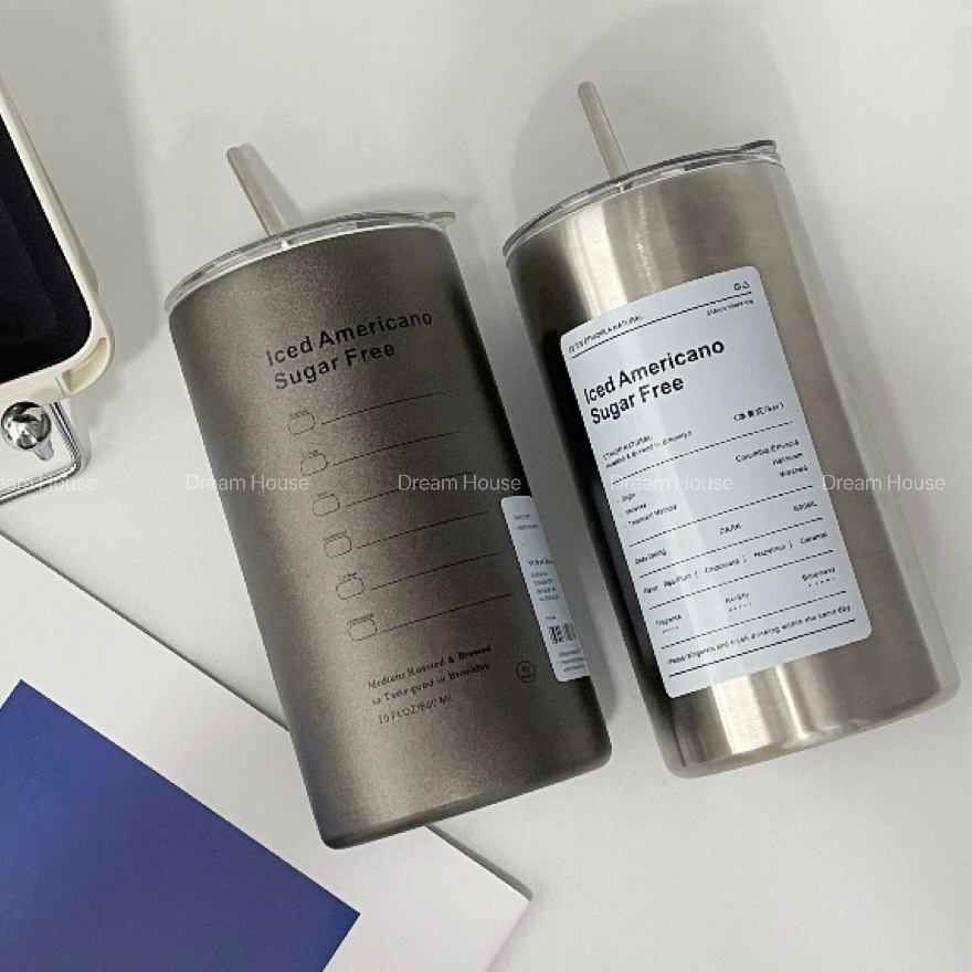 กระติกเก็บความเย็น แก้วน้ำเก็บความเย็น พร้อมหลอดดูด แก้วเก็บความเย็น เเก้วสเเตนเลส กระติกน้ําร้อน แก้วเก็บน้ำเย็น