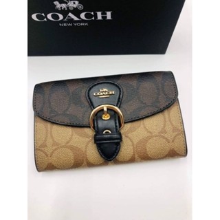 🌻💰  กระเป๋าสตางค์ ผู้หญิง.2พับใบกลาง สีทูโทน NEW COACH WALLETเก๋มาก หายากนะคะ