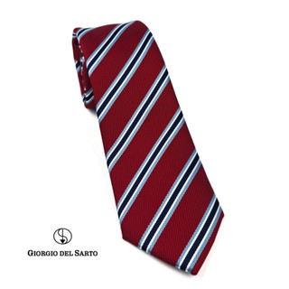 Giorgio Del Sarto Necktie 7.5 cm Red with Fabric Texture เนคไทสีแดงมีเท็กเจอร์