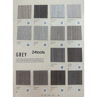 แผ่นลามิเนต Greenlam ลายไม้โทนสีเทา Grey (Page 32-33) ขนาด 120 x 240 ซม. หนา 0.8 มม. คุณภาพระดับพรีเมียม