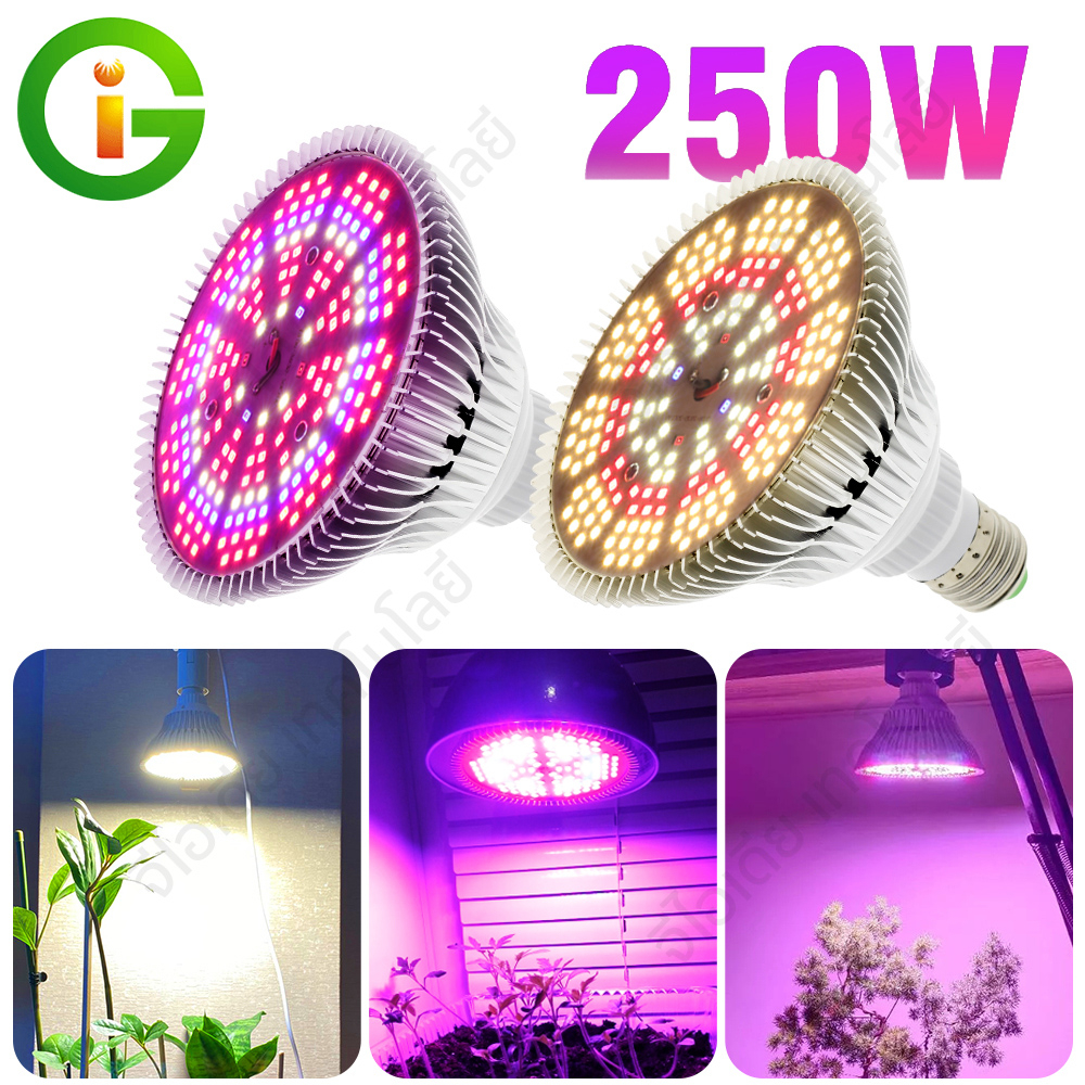 โคมไฟปลูกต้นไม้ 250W UV IR E27 หลอดไฟ Led Grow light Full spectrumสำหรับดอกไม้เรือนกระจกปลูกพืชผัก Aquarium