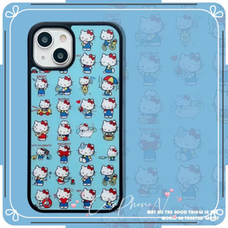 🔥สไตล์ใหม่🔥เคสไอโฟน iphone 11 14 Pro Max พื้นหลังสีน้ำเงิน คิตตี้ ปกป้องเต็มที่ เคส iphone 12 13 Pro Case for iPhone