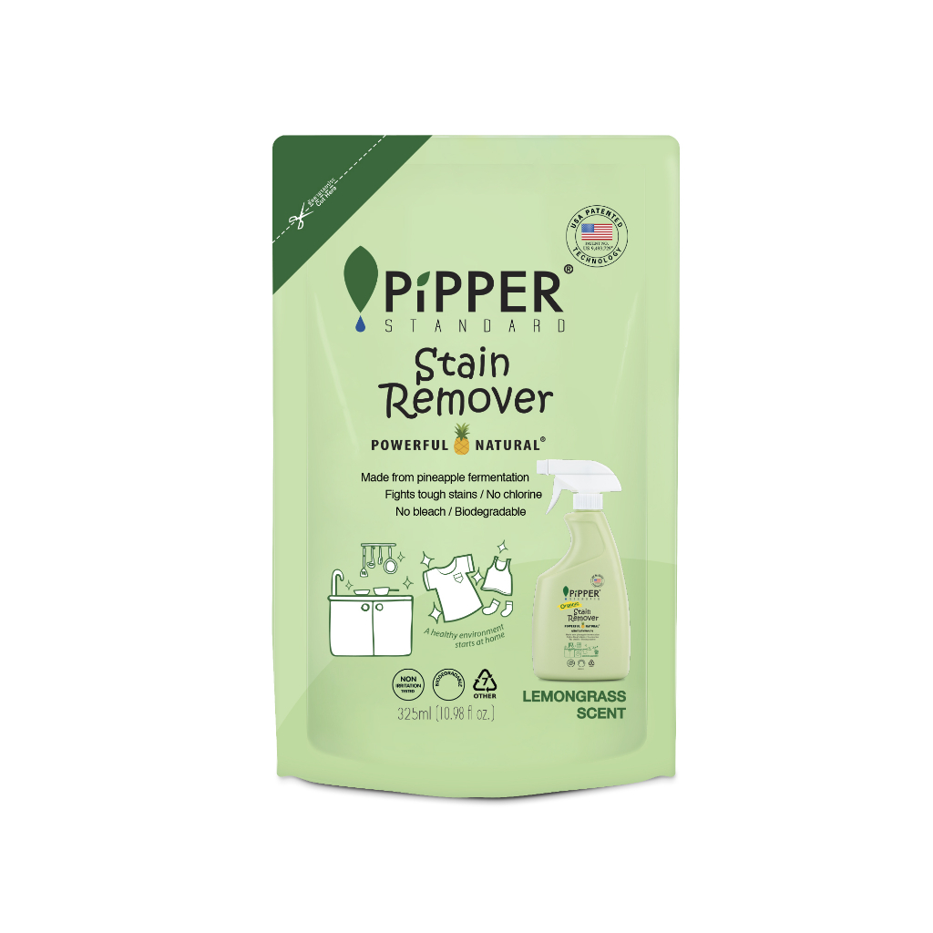 Pipper Standard ผลิตภัณฑ์ขจัดคราบก่อนซัก แบบถุงรีฟิล กลิ่นเลมอนกราส ขนาด 325 มล