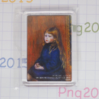 แม่เหล็กติดตู้ Pierre-Auguste Renoirs  Seated Child in a Blue Dress Art Drawings Acrylic Magnet