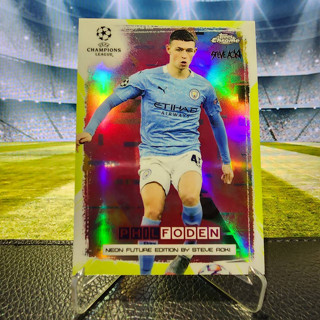 PHIL FODEN 08/50 การ์ดฟุตบอล 2021-22 TOPPS CHROME X STEVE AOKI