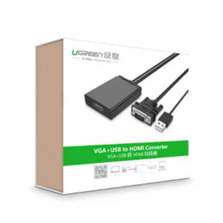 UGREEN 40213 ตัวแปลงสัญญาณภาพ VGA เป็น HDMI พร้อมช่องเสียบเสียง USB